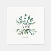 顧客固有のモノグラム葉付きナプキン スタンダードカクテルナプキン (正面)