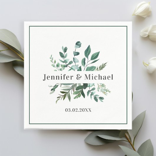 顧客固有のモノグラム葉付きナプキン スタンダードカクテルナプキン