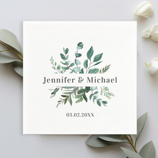 顧客固有のモノグラム葉付きナプキン スタンダードカクテルナプキン