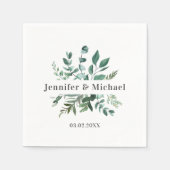 顧客固有のモノグラム葉付きナプキン スタンダードカクテルナプキン (正面)