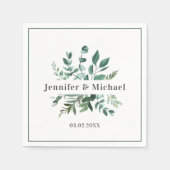 顧客固有のモノグラム葉付きナプキン スタンダードカクテルナプキン (正面)