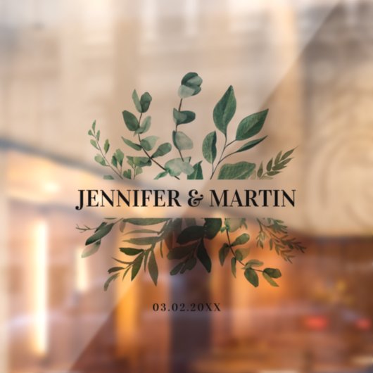 顧客固有のユーカリ結婚プス ウィンドウサイン (シート2)