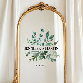 顧客固有のユーカリ結婚プス ウィンドウサイン