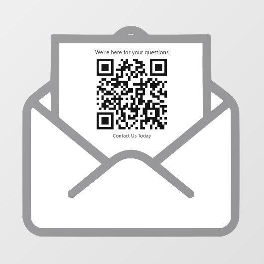 顧客婚約ミニマリスト封筒QRコード ウィンドウサイン (シート)