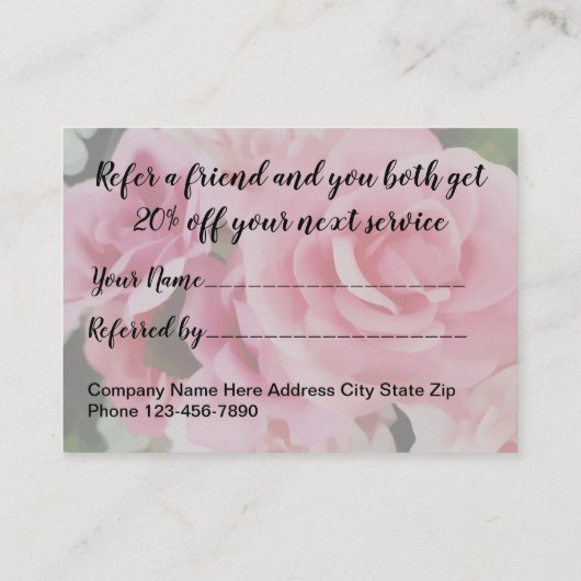 顧客紹介カード 紹介カード (裏面)