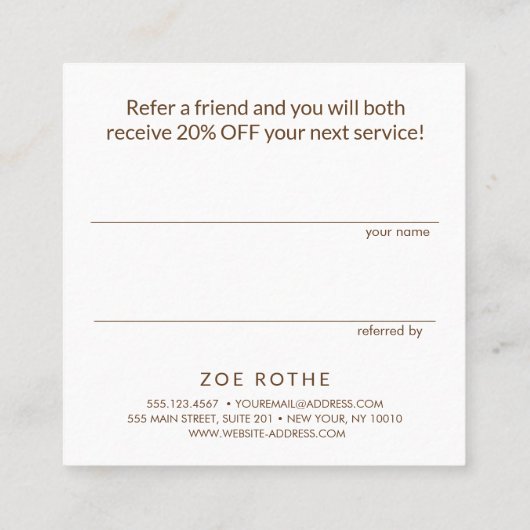 顧客紹介レインボーグラデーション美しい 紹介カード (裏面)