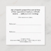 顧客紹介金ゴールド水カラーフローラ 紹介カード (裏面)