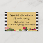 顧客色のカナッペの前菜のシェフのケータリング 名刺 (裏面)