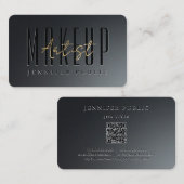 顧客金ゴールドスクリプト海サイズメイクアップアーティスト 名刺 (正面/裏面)