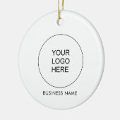 顧客QRコードビジネスロゴのミニマルテンプレート セラミックオーナメント (左)