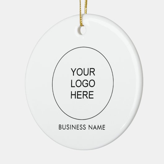 顧客QRコードビジネスロゴのミニマルテンプレート セラミックオーナメント (左)