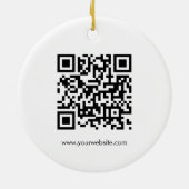 顧客QRコードビジネスロゴのミニマルテンプレート セラミックオーナメント (裏面)