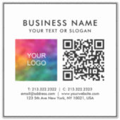 顧客QRコード事業ロゴ文字テンプレートXL シール (正面)