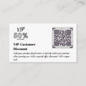 顧客VIP割引パッケージQRコードの作成 エンクロージャーカード (正面)