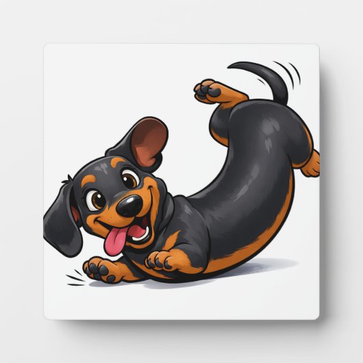 顽皮的腊肠犬小狗 フォトプラーク (正面)