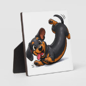 顽皮的腊肠犬小狗 フォトプラーク (正面)