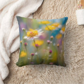 風お洒落の中の野の花 クッション (ブランケット)