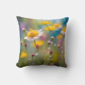 風お洒落の中の野の花 クッション (正面)