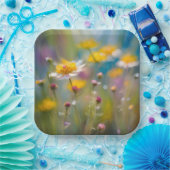 風お洒落の中の野の花 ペーパープレート (パーティー)