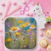 風お洒落の中の野の花 ペーパープレート (パーティー)