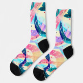 風お洒落レトロ抽象芸術リボン ソックス (左)