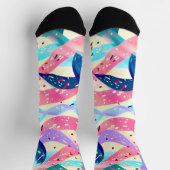 風お洒落レトロ抽象芸術リボン ソックス (上部)