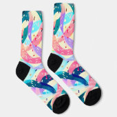 風お洒落レトロ抽象芸術リボン ソックス (右)