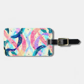 風お洒落レトロ抽象芸術リボン ラゲッジタグ (正面横)