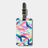 風お洒落レトロ抽象芸術リボン ラゲッジタグ (正面縦)