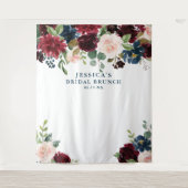 風がそよぐワインレッドの背景 フォトブース ウェディング タペストリー (正面)