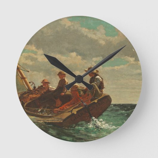 風が吹き上がる(風)1873-76 ラウンド壁時計 (正面)