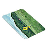 風が強い曲線の道路標識カントリー風景磁石 マグネット (右側)