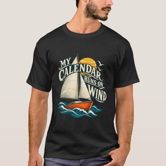 風が私のカレンダーを動かす Tシャツ (正面)