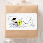 風たこ飛んでいるの日ラベル ラベル (インサイチュ)