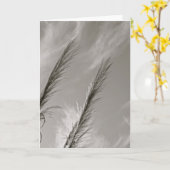 風で吹かれる白黒リード カード (黄色い花)