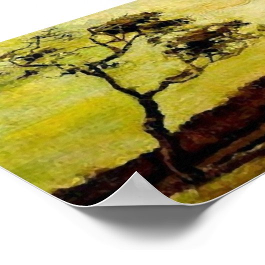 風で打たれた木(F10)ファンゴッホファインアート ポスター (角)