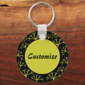 風と一緒に行くテンプレート – 黒 キーホルダー (正面)