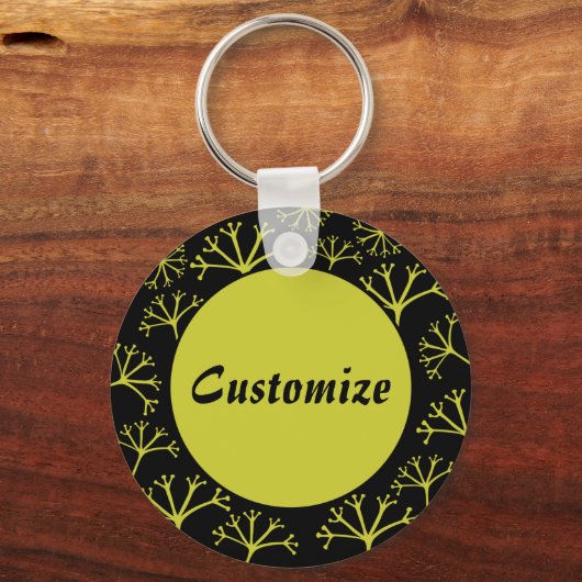 風と一緒に行くテンプレート – 黒 キーホルダー (正面)