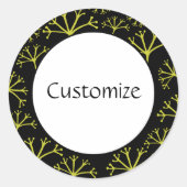 風と一緒に行くテンプレート – 黒 ラウンドシール (正面)