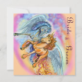 風と炎ロマンチックなユニコーン招待状 招待状 (正面)