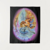 風と炎、ペガサスとユニコーン タペストリー (正面)