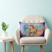 風と炎、ペガサスとユニコーン ランバークッション (椅子)