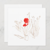 風と雨の素敵なチューリップフラットカード (正面/裏面)