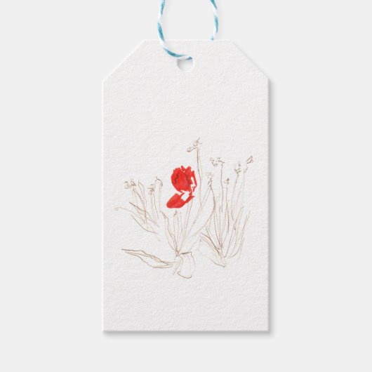 風と雨の素敵なチューリップ ギフトタグ (正面)