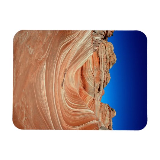 風と黄色のストライプに赤、ベージュ、黄色 マグネット (横)