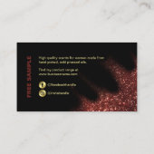 風にさらされたグリッターの赤と黒の香水 名刺 (裏面)