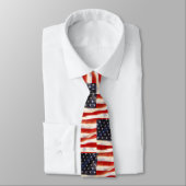 風になびくアメリカ国旗 ネクタイ (タイ)