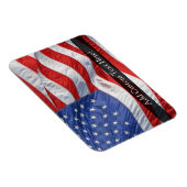 風になびく米国国旗 マグネット (右側)