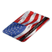 風になびく米国国旗 マグネット (左側)