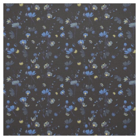 風によって吹かれる花パターン ファブリック (見本)